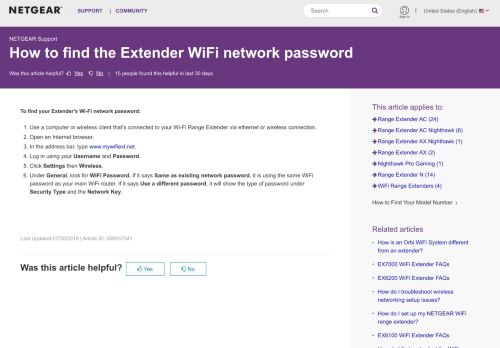
                            10. How to find the Extender WiFi network password | Answer | NETGEAR ...