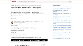 
                            1. How to find the IP address of Instagram - Quora