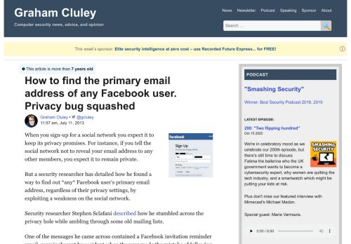 
                            7. How to find the primary email address of any Facebook user. Privacy ...