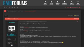
                            9. How to find vulnerable ftp servers | RaidForums