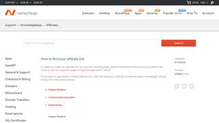 
                            13. How to find your affiliate link - Affiliates - Namecheap.com