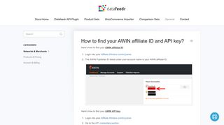 
                            12. How to find your AWIN affiliate ID? - Datafeedr Documentation