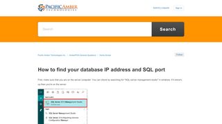 
                            9. How to find your database IP address and SQL port – Pacific Amber ...