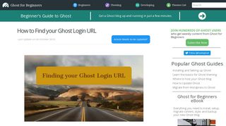 
                            2. How to Find your Ghost Login URL - Ghost for Beginners