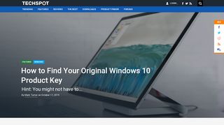 
                            11. How to Find Your Original Windows 10 Product Key - TechSpot