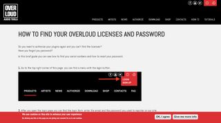 
                            3. How to find your Overloud licenses and password | Overloud