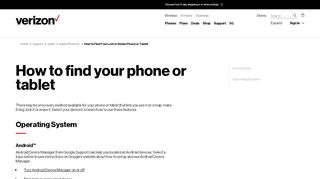
                            13. How to find your phone or tablet | Verizon Wireless