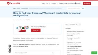 
                            8. How to Find Your VPN Account Credentials | ExpressVPN