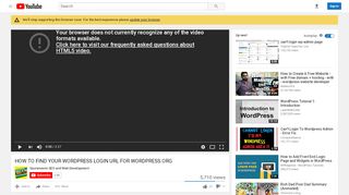 
                            8. how to find your wordpress login url for wordpress.org - YouTube