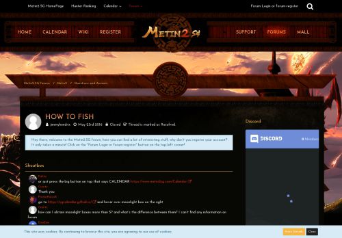 
                            9. How to Fish - Questions and Answers - Metin2 SG Forums