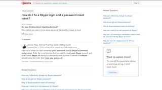
                            6. How to fix a Skype login and a password reset issue - Quora