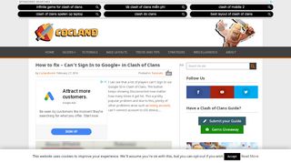 
                            8. How to fix - Can't Sign In to Google+ in Clash of Clans - COC Land