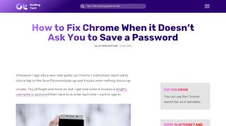 
                            2. How to Fix Chrome When it Doesn't Ask You to Save a Password
