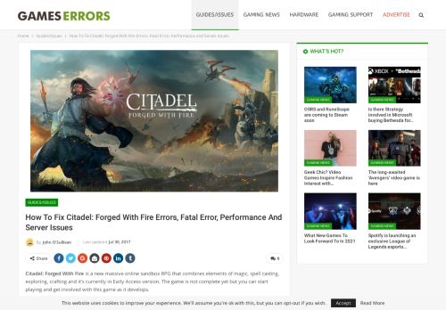 
                            8. How To Fix Citadel: Forged With Fire Errors, Fatal Error, Performance ...