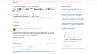 
                            8. How to fix constant WiFi dropping issue on Lineage OS 14.1 - Quora