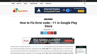 
                            2. How to Fix Error code: -11 in Google Play Store - AppsLova.com