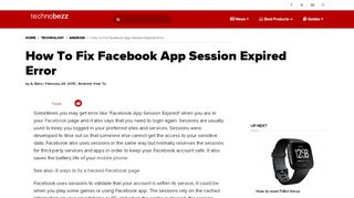 
                            6. How To Fix Facebook App Session Expired Error | Technobezz
