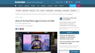 
                            10. How to fix FaceTime sign-in errors on Mac | TechRadar