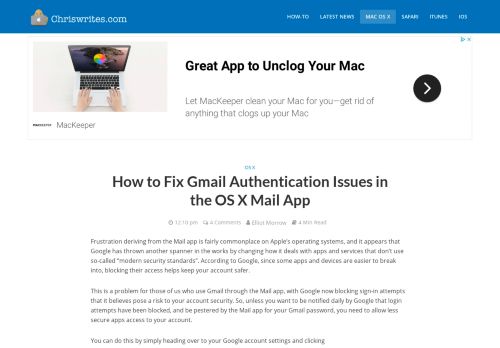 
                            1. How to Fix Gmail Authentication Issues in the OS X Mail App ...