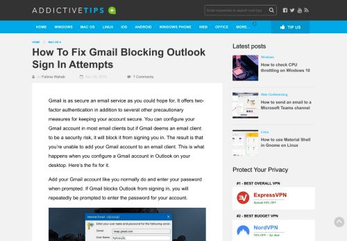 
                            8. How To Fix Gmail Blocking Outlook Sign In Attempts - AddictiveTips