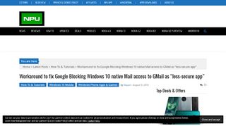 
                            7. How To fix: Google Blocking Windows 10 Outlook Mail less-secure issue
