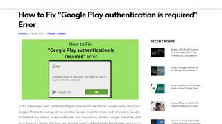
                            3. How to Fix ”Google Play authentication is required” Error | DroidViews