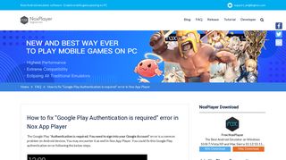 
                            3. How to fix “Google Play Authentication is required” error in Nox App ...