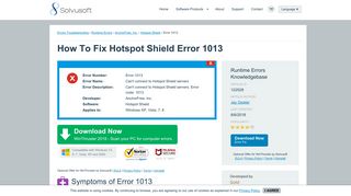 
                            12. How To Fix Hotspot Shield Error 1013 - Solvusoft