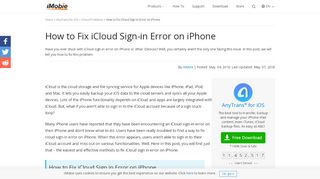 
                            7. How to Fix iCloud Sign In Error on iPhone - iMobie Guide