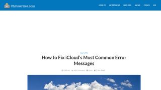 
                            11. How to Fix iCloud's Most Common Error Messages - ChrisWrites.com