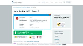 
                            10. How To Fix IMVU Error 8 - Solvusoft