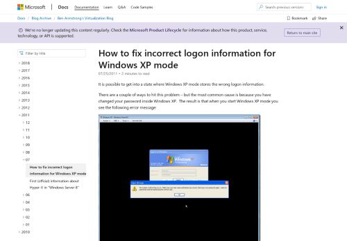 
                            3. How to fix incorrect logon information for Windows XP mode | Ben ...
