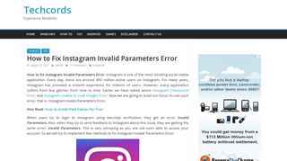 
                            5. How to Fix Instagram Invalid Parameters Error – Techcords