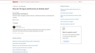 
                            3. How to fix log in world errors on Animal Jam - Quora
