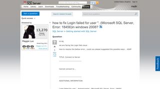
                            6. how to fix Login failed for user ''. (Microsoft SQL Server, Error ...