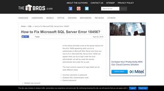 
                            11. How to Fix Microsoft SQL Server Error 18456? – TheITBros