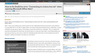 
                            2. How to fix OneDrive error “Connecting to d.docs.live.net” when ...