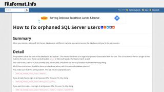 
                            11. How to fix orphaned SQL Server users - FileFormat.Info