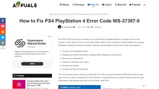 
                            3. How to Fix PS4 PlayStation 4 Error Code WS-37397-9 - Appuals.com