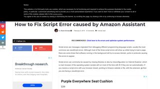
                            8. How to Fix Script Error caused by Amazon Assistant - Appuals.com