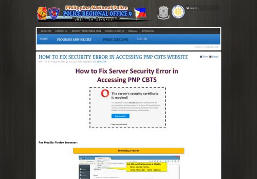 
                            7. How to Fix Security Error in Accessing PNP CBTS Website - PRO9