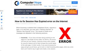 
                            3. How to fix Session Has Expired error on the Internet - Computer Hope