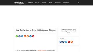 
                            2. How To Fix Sign In Error 206 In Google Chrome - Techblunt