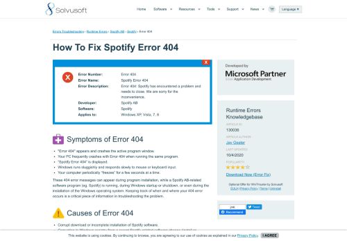 
                            3. How To Fix Spotify Error 404 - Solvusoft