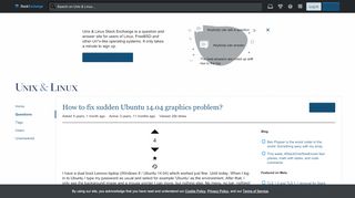 
                            11. How to fix sudden Ubuntu 14.04 graphics problem? - Unix & Linux ...