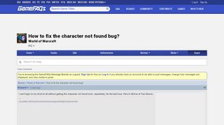 
                            10. How to fix the character not found bug? - World of Warcraft Message ...