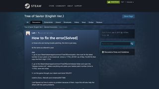 
                            3. How to fix the error[Solved] :: Tree of Savior ... - Steam Community