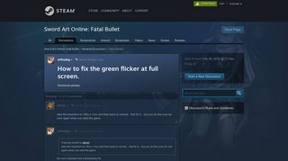 
                            2. How to fix the green flicker at full screen. :: Sword Art Online: Fatal ...