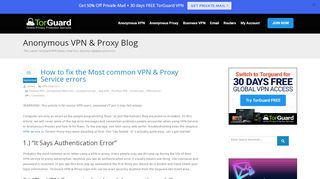 
                            4. How to fix the Most common VPN & Proxy Service errors - TorGuard