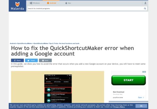 
                            12. How to fix the QuickShortcutMaker error when adding a Google account